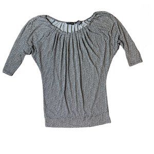 New York and Company Black and White Blouse Shirt‎ Small Stretch